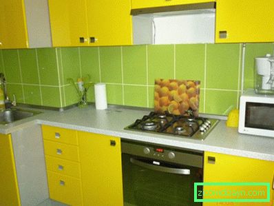 Кухиња дизајн боје лимуна (права слика)