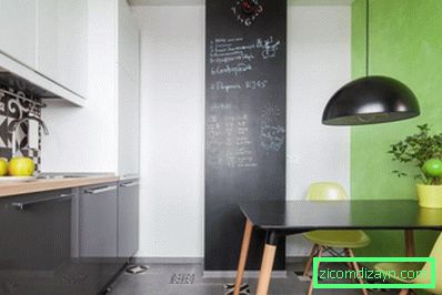 Зелени акцентни зид у кухињи