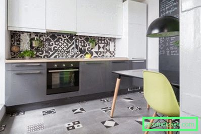 Зелени акцентни зид у кухињи